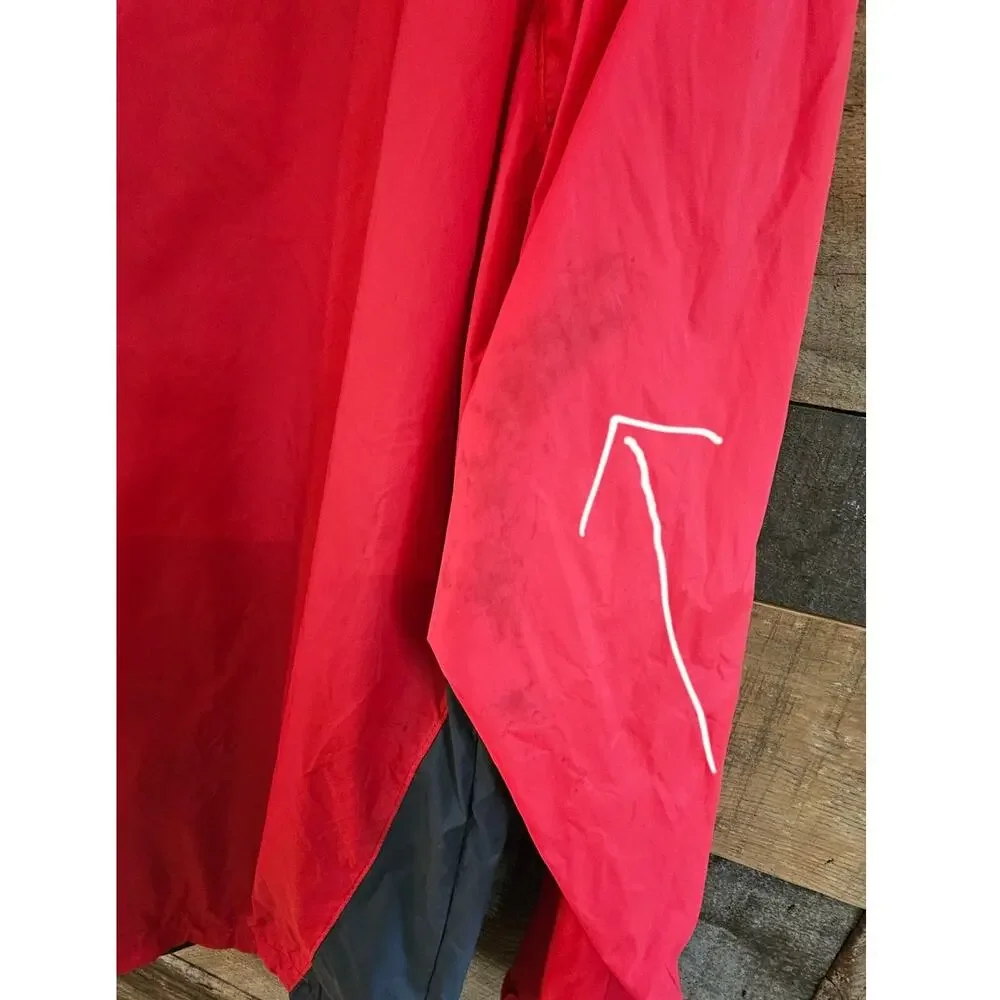 Columbia Windbreaker Hooded Mens Large Omni-shield  Packable Black & Red